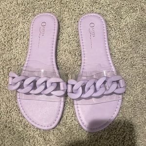 Super cute lavender sandals.  Worn one time, excellent condition.